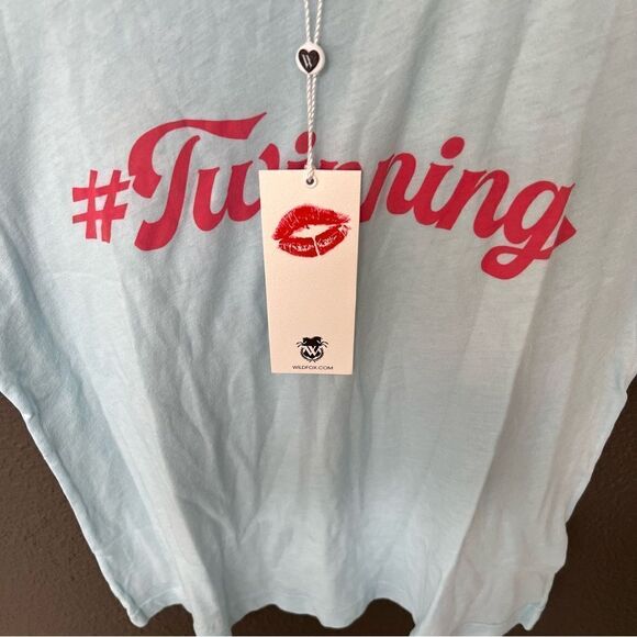 NWT Revolve x Wildfox Couture Twinning No9 Tee in Honolulu Blue | size S - Picture 5 of 10